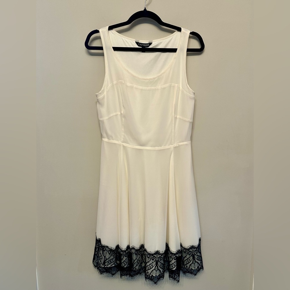 Express Ivory Dress with Black Accents Size 6